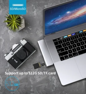 USB 3.1 Type-C Hub To HDMI Adapter 4K Thunderbolt 3 USB C Hub with Hub 3.0 TF SD Reader Slot PD for MacBook Pro/Air 2018 - 2020