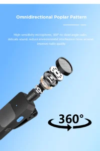 Micrófono Lavalier inalámbrico profesional con accesorio para iPhone, iPad y Android