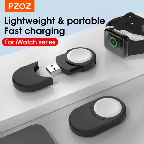 PZOZ USB Type C Portable Wireless Charger For Apple Watch 9 8 7 6 5 4 3 SE Mini Magnetic Charging For iWatch Series Dock Station 2