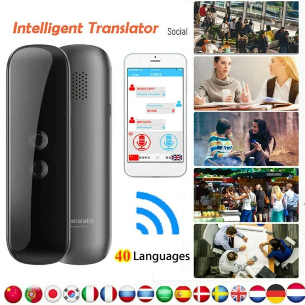 Traductor de Voz Instantáneo Portátil Inteligente G5, dispositivo Bluetooth 3