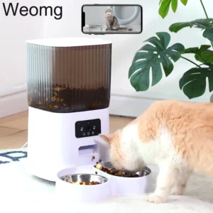 Dispensador Inteligentede Alimento para Gatos y Perros - Capacidad de 5L, Doble Taza, Cámara y Grabador de Voz 1