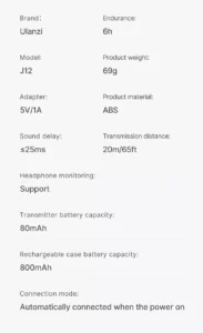 Micrófono Lavalier J12 de Solapa Compatible con iPhone y Android