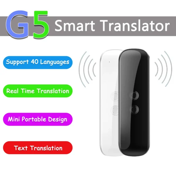 Traductor de Voz Instantáneo Portátil Inteligente G5, dispositivo Bluetooth 1