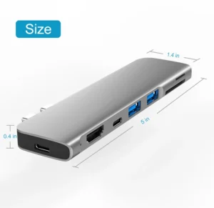 USB 3.1 Type-C Hub To HDMI Adapter 4K Thunderbolt 3 USB C Hub with Hub 3.0 TF SD Reader Slot PD for MacBook Pro/Air 2018 - 2020