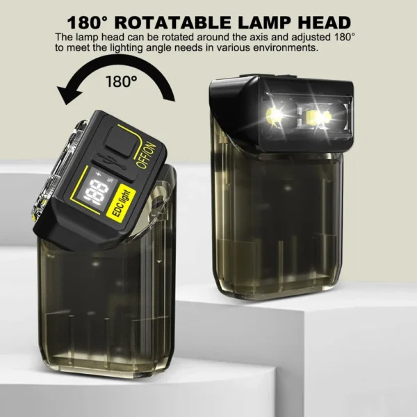 Minilinterna EDC con pantalla Digital Asafee, luz de trabajo recargable, Clip para acampar 5