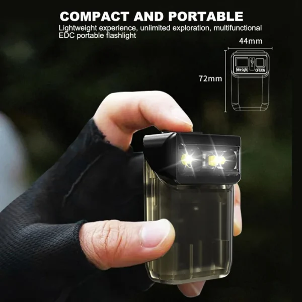 Minilinterna EDC con pantalla Digital Asafee, luz de trabajo recargable, Clip para acampar 4