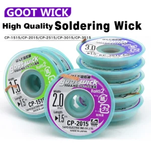 GOOT - Malla desoldadora de alta calidad con alambre de cobre trenzado CP2015 1515 3015 3515 2515, kit de herramientas de reparación para eliminar pasta de soldadura BGA