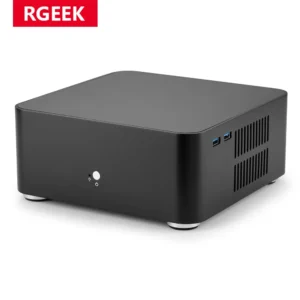 Caja de Ordenador de Escritorio Pequeña RGEEK L80 con Chasis Totalmente de Aluminio, PSU HTPC Mini ITX PC con Fuente de Alimentación