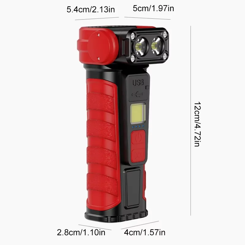 Mini Linterna de Trabajo Multifuncional, Linterna Giratoria, con Iluminación Portátil Ajustable, Reflector COB y Luz de Trabajo Magnética - Image 5