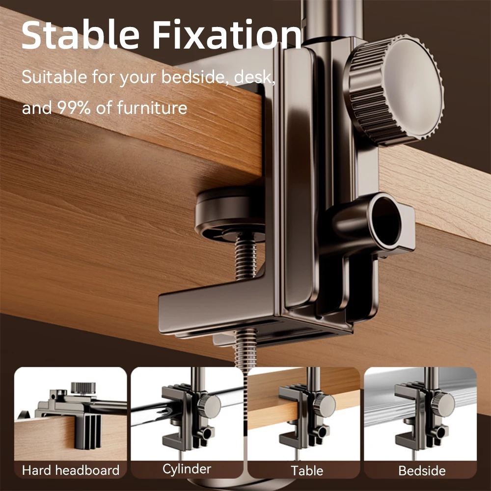 Soporte para tableta Soporte de escritorio para iPad con 360 ° Soporte de tableta con brazo de metal plegable ajustable para tableta telefónica u otros dispositivos de 4 ~ 13 pulgadas - Image 4