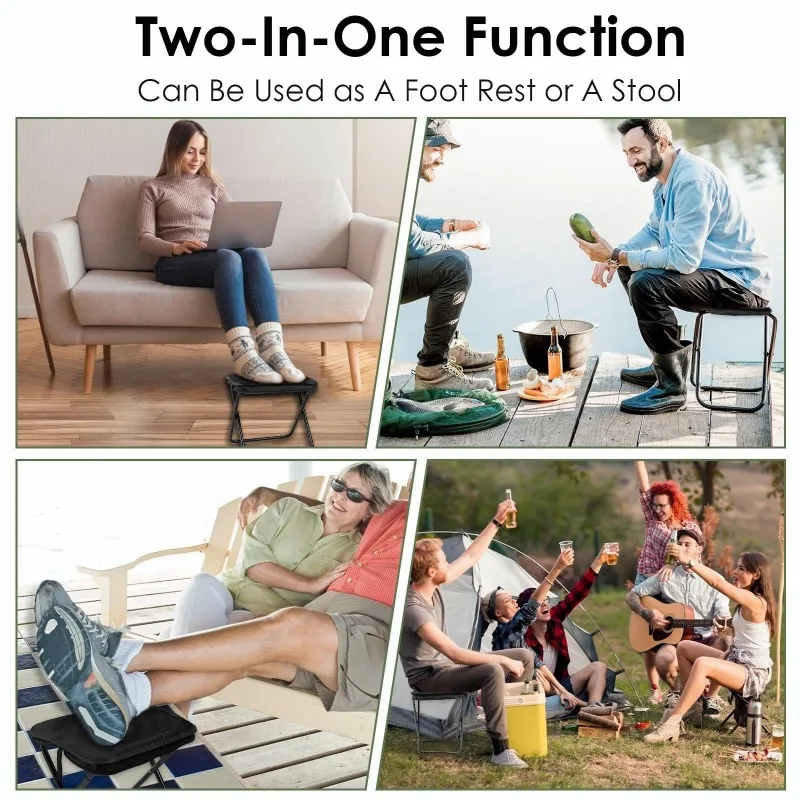 Silla de Camping Ultraligera Plegable, Taburete Portátil Compacto, Silla Plegable para Exteriores con Bolsa de Almacenamiento para Pesca, Picnic y Viajes - Image 4