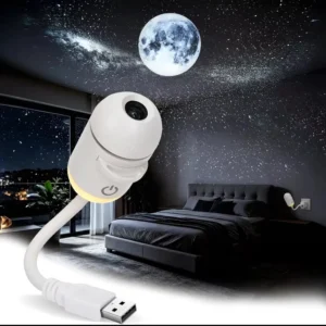 Proyector de Luz Nocturna Cielo Estrellado, Conexión Plug and Play, Proyector de Galaxia y Estrellas 2 en 1, Alimentado por USB, Luz de Techo para Decoración de Dormitorio y Automóvil