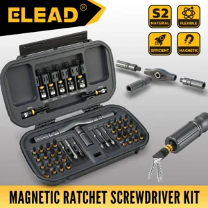 Juego de Destornilladores Magnéticos ED 46 en 1 con Puntas, Llaves de Tuercas y Estuche de Almacenamiento, Kit de Herramientas Multiusos para Reparación de Muebles y Computadoras