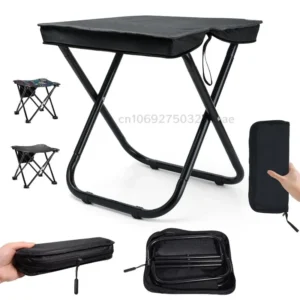 Silla de Camping Ultraligera Plegable, Taburete Portátil Compacto, Silla Plegable para Exteriores con Bolsa de Almacenamiento para Pesca, Picnic y Viajes
