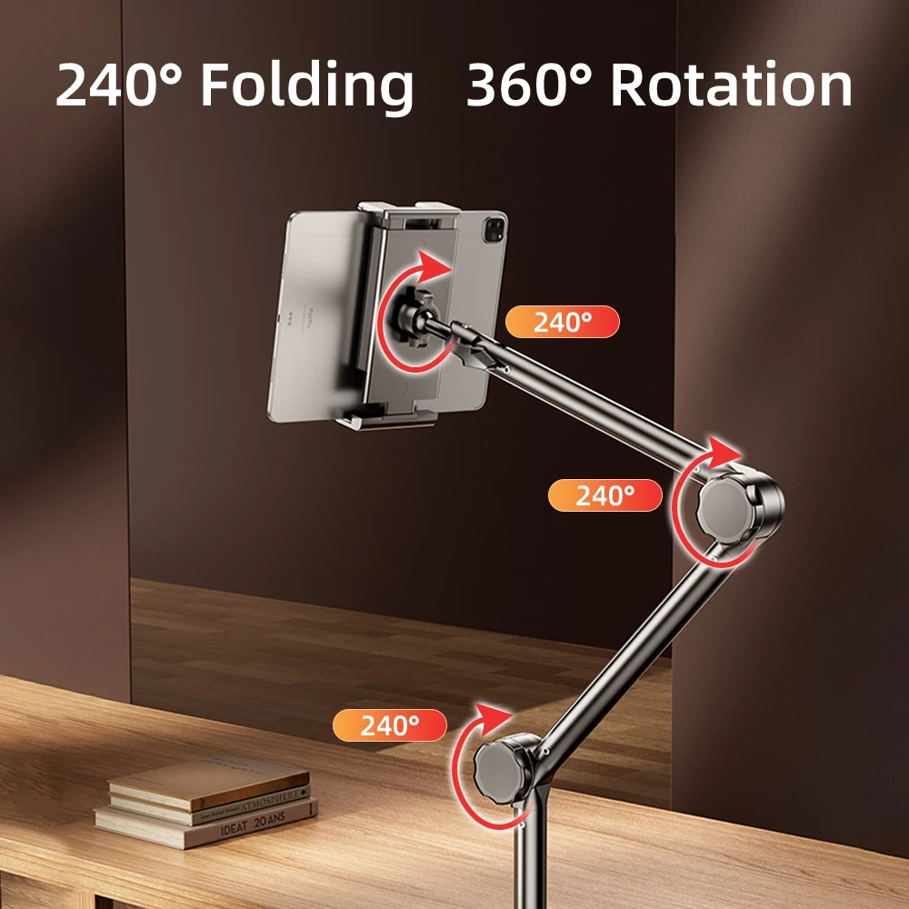 Soporte para tableta Soporte de escritorio para iPad con 360 ° Soporte de tableta con brazo de metal plegable ajustable para tableta telefónica u otros dispositivos de 4 ~ 13 pulgadas - Image 3