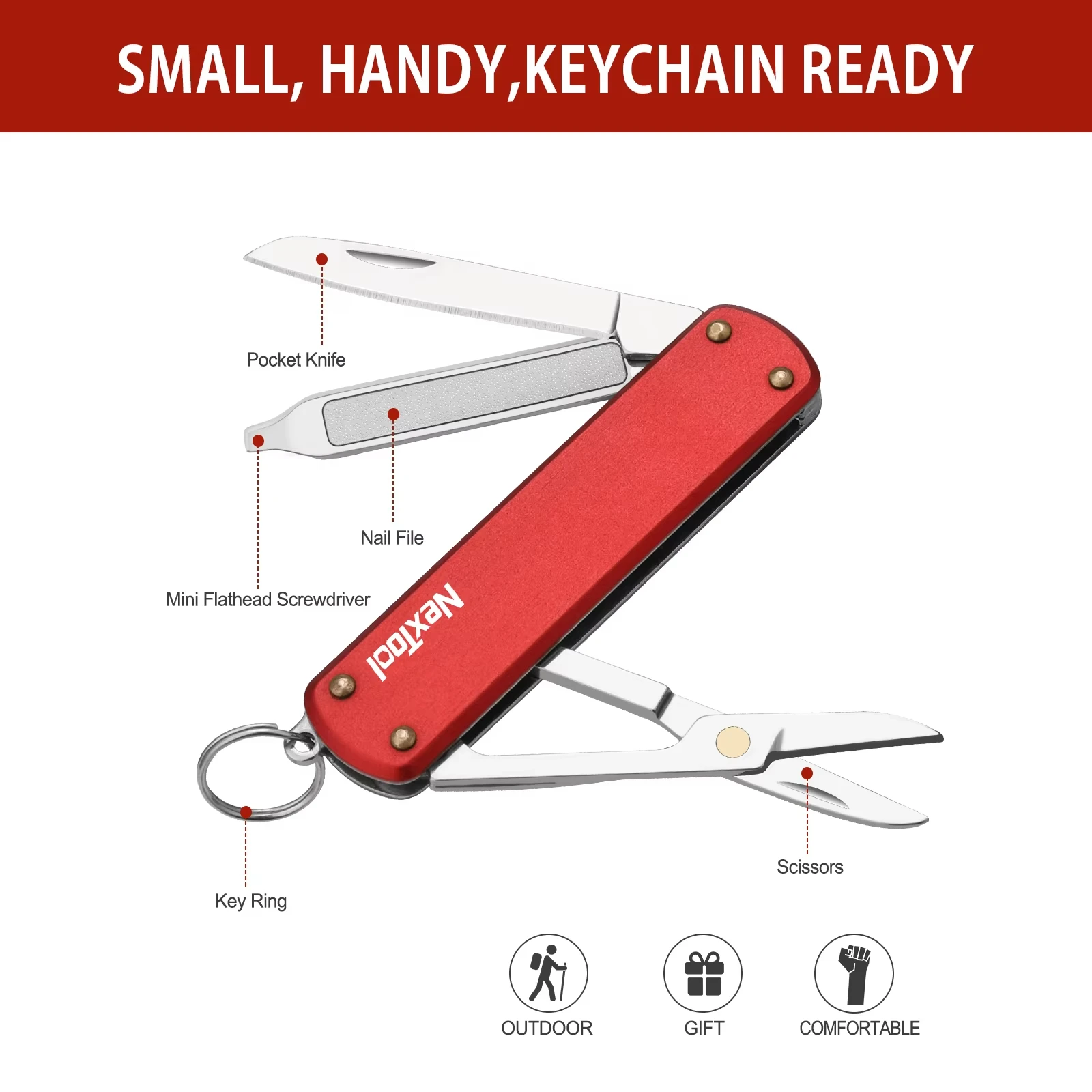 Nextool EDC Mini Cuchillo Multiherramienta, Tijeras Plegables, Destornillador, Cuchillo de Bolsillo, Cortador Portátil para Exteriores, Herramientas de Reparación Multiusos - Image 5